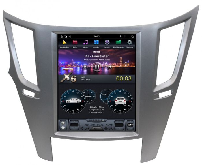 Магнитола для Subaru Outback/Legacy 2009-2015 (цвет рамки черный) - Kuberg ZF-1070B-Q6 вертикальный экран в стиле "Тесла" на Android 11, 8Гб+128Гб, CarPlay, 4G SIM-слот