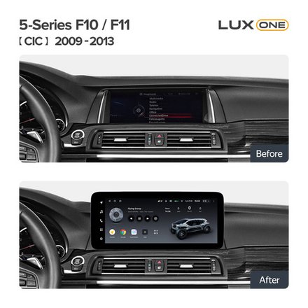 Магнитола для BMW 5 F10 2010-2013 CIC - Teyes LUX ONE ROUND монитор 12.3" 2K QLED на Android 10, CarPlay, 4G SIM-слот