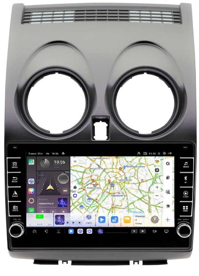 Магнитола для Nissan Qashqai J10 2006-2013, Dualis - Kuberg OL-9662 (кнопки и крутилки) Android 13, Быстрая, CarPlay, 4G SIM-слот