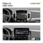 Магнитола для Mitsubishi Pajero 4 2012-2022 (штатная КЗВ) - Teyes LUX ONE 360 монитор 12.3", Android 10, CarPlay, 4G SIM-слот, 6/128 ГБ, 4 камеры в комплекте
