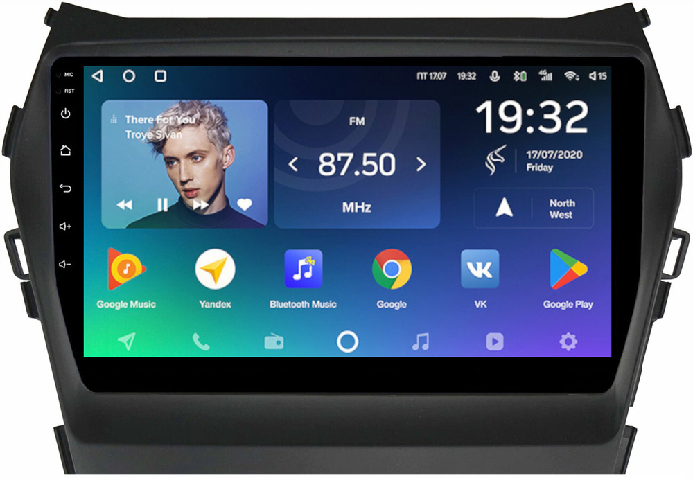 Магнитола для Hyundai Santa Fe 3 2012-2018 (отдельный экран климата, без штатной КЗВ) - Teyes CC2 PLUS монитор 9" QLED на Android 10, ТОП процессор, 4Гб+64Гб, 4G SIM-слот