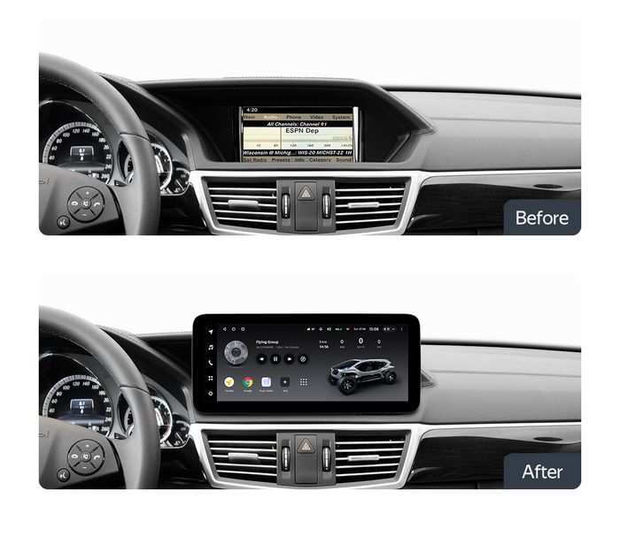 Магнитола для Mercedes-Benz E-класс (W212 седан) 2009-2012 NTG 4.0 - Kuberg MKD монитор 12.3", Android 11, 6Гб+128Гб, CarPlay, SIM-слот