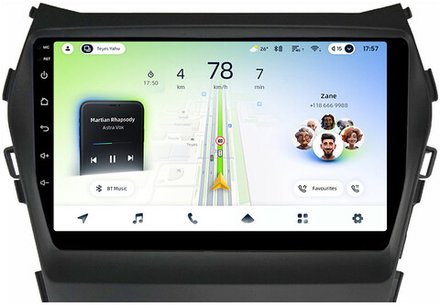 Магнитола для Hyundai Santa Fe 3 2012-2018 (отдельный экран климата, без штатной КЗВ) - Teyes CC4L монитор 9" IPS на Android 14, Snapdragon 662, CarPlay, 4G SIM-слот