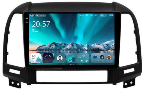 Магнитола для Hyundai Santa Fe 2 CM 2006-2012 (рамка черная) - Teyes CC4 монитор 9.2" 2K QLED на Android 14, Snapdragon 680, DSP, CarPlay, 4G SIM-слот