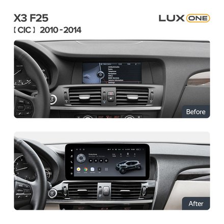 Магнитола для BMW X3 F25 2011-2014 CIC - Teyes LUX ONE ROUND монитор 12.3" 2K QLED на Android 10, CarPlay, 4G SIM-слот