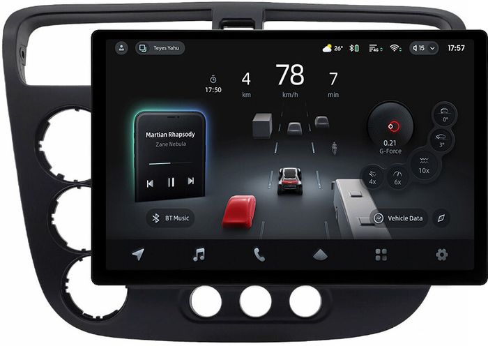 Магнитола для Honda Civic 7 2001-2005 левый руль - Teyes CC4-PRO монитор 13" 2K QLED на Android 13, Быстрейшая, Snapdragon 778G, ИИ, CarPlay, DSP, 4G SIM-слот