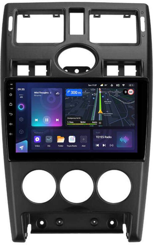 Магнитола для Lada Priora 2007-2013 (рамка черная тип 1) - Teyes CC3L монитор 9" IPS на Android 10, CarPlay, 4G SIM-слот
