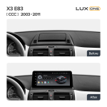 Магнитола для BMW X3 E83 2003-2010 - Teyes LUX ONE монитор 12.3" на Android 10, CarPlay, 4G SIM-слот, 6/128ГБ, джойстик iDrive в комплекте
