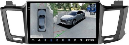 Магнитола для Toyota RAV4 XA40 2012-2019 - Teyes CC3-2K-360 на Android 10, 2K QLED, 6Гб+128Гб, CarPlay, 4G SIM-слот, 4 камеры в комплекте