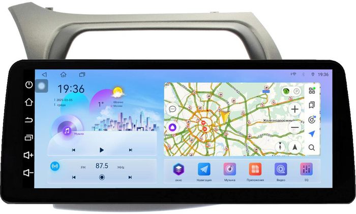 Магнитола для Honda Civic 8 хэтчбэк 2006-2011 левый руль - FarCar монитор 12.3" 2K QLED на Android 14, TS10, CarPlay, 4G SIM-слот