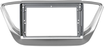 Магнитола для Hyundai Solaris 2 2017-2022 / Solaris HS (без штатной КЗВ, рамка серебро) - Teyes CC3-2K монитор 13" 2K QLED, Android 10, Быстрая, 4G SIM-слот, CarPlay