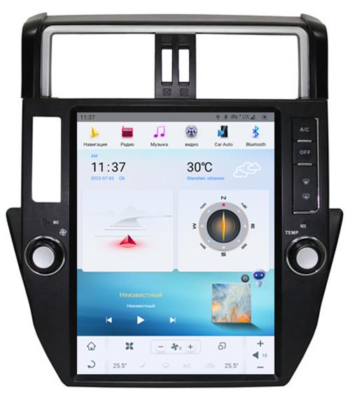 Магнитола для Toyota Land Cruiser Prado 150 2009-2013 - Kuberg ZF-1221-GE вертикальный экран в стиле "Тесла" на Android 13, 8Гб+128Гб, CarPlay, 4G SIM-слот