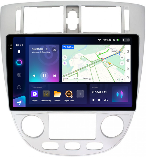 Магнитола для Chevrolet Lacetti седан/универсал, Daewoo Gentra (климат, рамка серебро) - Teyes CC3-2K QLed Android 10, ТОП процессор, SIM-слот, CarPlay