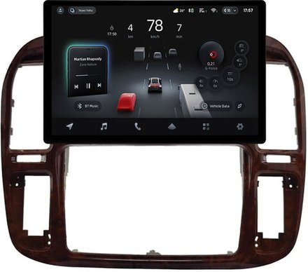 Магнитола для Toyota Land Cruiser 100, Lexus LX470 1998-2002 (кондиционер или климат внизу, рамка дерево) - Teyes CC4-PRO монитор 13" 2K QLED на Android 13, Snapdragon 778G, ИИ, CarPlay, DSP, 4G SIM-слот
