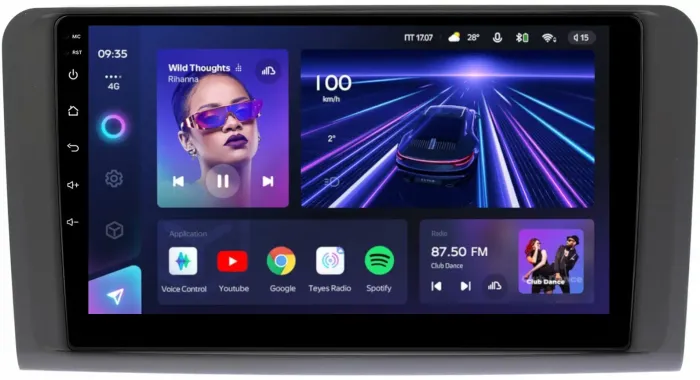 Магнитола для Mercedes-Benz GL (X164), ML (W164) 2005-2012 (рамка матовая) - Teyes CC3 на Android 10, Быстрая, QLED, CarPlay, 4G SIM-слот
