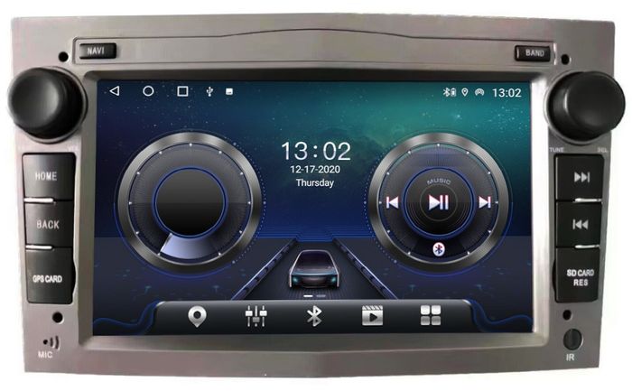 Магнитола для Opel Astra H, Antara, Corsa, Vectra, Zafira B (вниз, серая) - Kuberg MKD-7132G-S10 (кнопки и крутилки) Android 12, ТОП процессор, 4Гб+64Гб, CarPlay, SIM-слот
