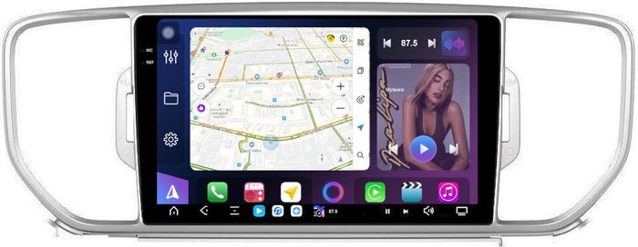 Магнитола для KIA Sportage 4 2016-2018 - FarCar XXL576M монитор 9.5" 2K QLED на Android 14, TS20, 8+256Гб, CarPlay, 4G SIM-слот