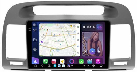 Магнитола для Toyota Camry 30 2001-2006 (рамка графитовая) - FarCar XXL3020M монитор 9.5" 2K QLED на Android 14, TS20, 8+256Гб, CarPlay, 4G SIM-слот
