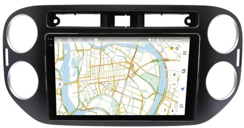 Магнитола для Volkswagen Tiguan 2011-2016 (рамка черная, прямоуг. кнопка ) - Vaycar VA81-0489-2K на Android 13, 8-ядер, 2K QLED, ТОП процессор, CarPlay, 4G SIM-слот
