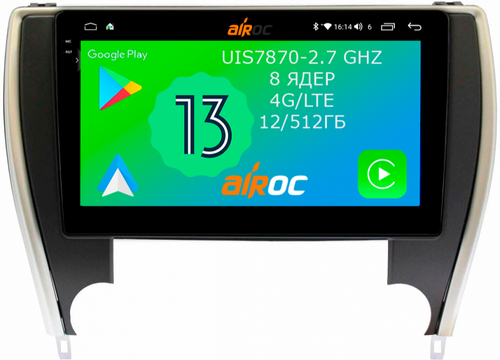 Магнитола для Toyota Camry 2014-2018 (USA) - Airoc 2K AU-1117U Android 13, TS20, 12/512Гб, SIM-слот