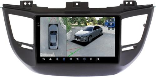 Магнитола для Hyundai Tucson 3 2015-2018 (штатная КЗВ, рамка черная) - FarCar BX9-360-8101B монитор 9.5" 2K QLED на Android 13, 6Гб+128Гб, CarPlay, 4G SIM-слот, 4 камеры в комплекте