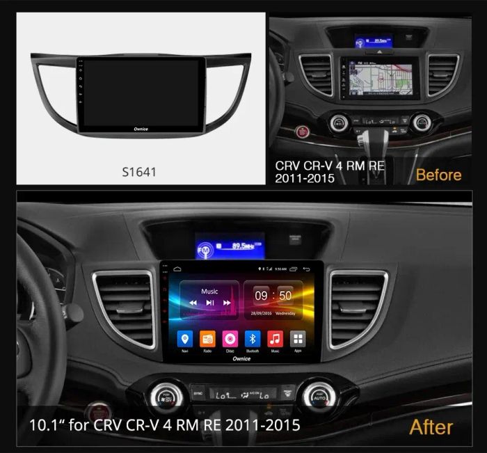 Магнитола для Honda CR-V 2012-2018 - Kuberg OL-1641 QLed+2K, Android 13, UIS7870 (DUDU7), CarPlay, SIM-слот
