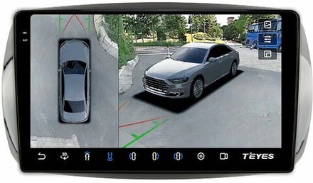 Магнитола для Mercedes-Benz Smart ForTwo/ForFour W453 2014-2023 - Teyes CC3-2K-360 на Android 10, 2K QLED, 6Гб+128Гб, CarPlay, 4G SIM-слот, 4 камеры в комплекте