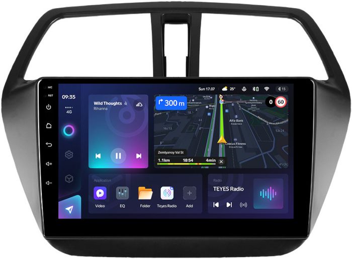 Магнитола для Suzuki SX4 2 2013-2021 (штатная КЗВ) - Teyes CC3 монитор 9" QLED на Android 10, Быстрая, CarPlay, 4G SIM-слот