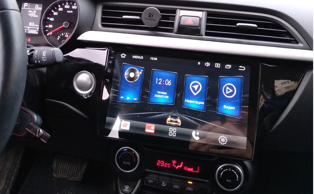 Магнитола для KIA Rio 4, Rio X-Line 2017-2020 (рамка под 9" с кнопкой) - Airoc 2K AU-2312 на Android 13, TS20, 12/512Гб, SIM-слот