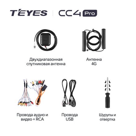 Стартовый пакет проводки и антенн для автомагнитол Teyes СС4L, CC4 и CC4 PRO