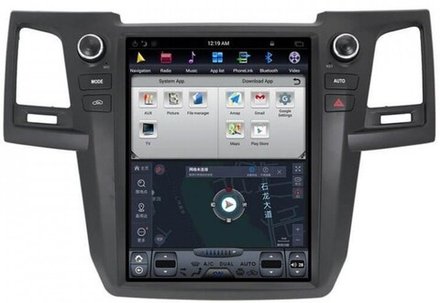 Магнитола для Toyota HiLux 2011-2015 - Kuberg ZF-1257-GE вертикальный экран в стиле "Тесла" на Android 13, 8Гб+128Гб, CarPlay, 4G SIM-слот