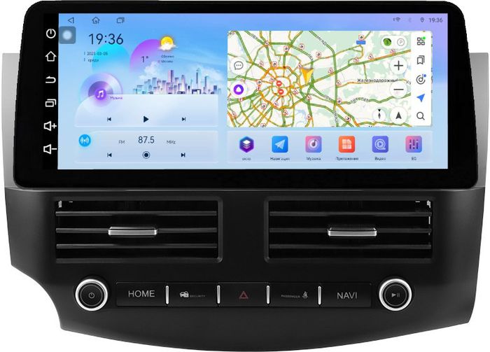 Магнитола для Mitsubishi Outlander 2 XL 2005-2012, Peugeot 4007, Citroen C-Crosser (рамка LUX) - FarCar монитор 12.3" 2K QLED на Android 14, TS10, CarPlay, 4G SIM-слот