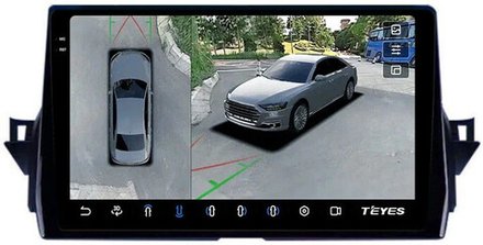 Магнитола для Toyota Camry 70 (75) 2021-2023 - Teyes CC3-2K-360 на Android 10, 2K QLED, 6Гб+128Гб, CarPlay, 4G SIM-слот, 4 камеры в комплекте