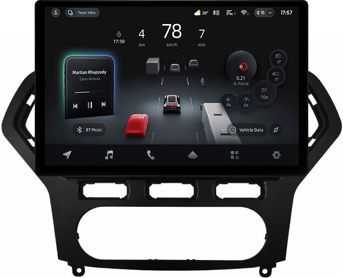 Магнитола для Ford Mondeo 4 2007-2010 (рамка чёрная) - Teyes CC4-PRO монитор 13" 2K QLED на Android 13, Быстрейшая, Snapdragon 778G, ИИ, CarPlay, DSP, 4G SIM-слот