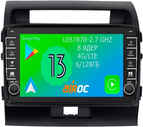 Магнитола для Toyota Land Cruiser 200 2007-2015 (экран климата внизу) - Airoc AB-1111 (кнопки и крутилки), Android 13, TS20, 6/128Гб, SIM-слот, CarPlay