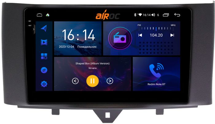 Магнитола для Smart ForTwo/ForFour 2012-2015 - AIROC 2K RI-2508 Android 12, QLed+2K, ТОП процессор, 8/128Гб, CarPlay, SIM-слот