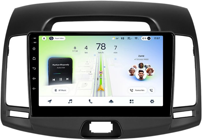 Магнитола для Hyundai Elantra 4 2006-2011 - Teyes CC4L-DTS монитор 9" IPS, Android 14, Быстрая, Snapdragon 662, CarPlay, 4G SIM-слот