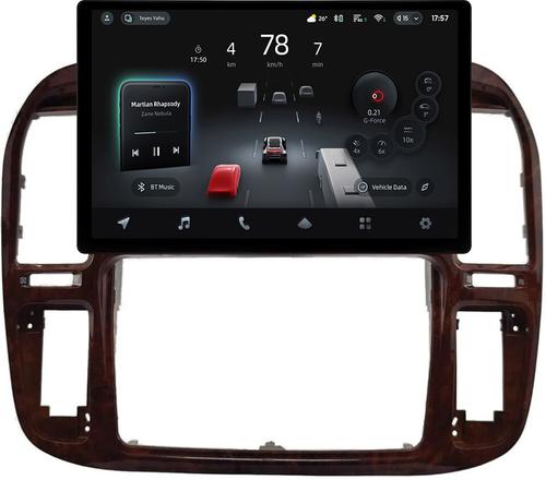 Магнитола для Toyota Land Cruiser 100, Lexus LX470 1998-2002 (кондиционер или климат внизу, рамка дерево) - Teyes CC4-PRO монитор 13" 2K QLED на Android 13, Snapdragon 778G, ИИ, CarPlay, DSP, 4G SIM-слот