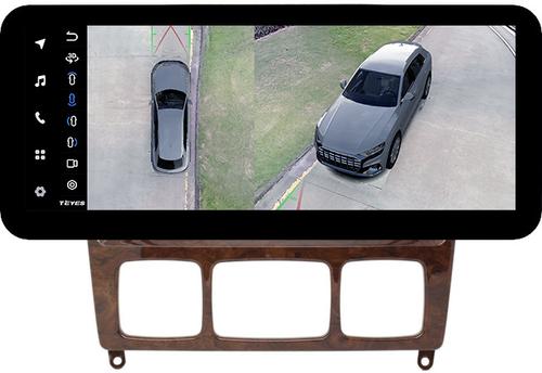Магнитола для Mercedes-Benz S W220 1998-2005 (штатный усилитель, рамка дерево) - Teyes LUX ONE 360 монитор 12.3" 2K QLED на Android 10, Быстрая, CarPlay, 4G SIM-слот, 4 камеры в комплекте