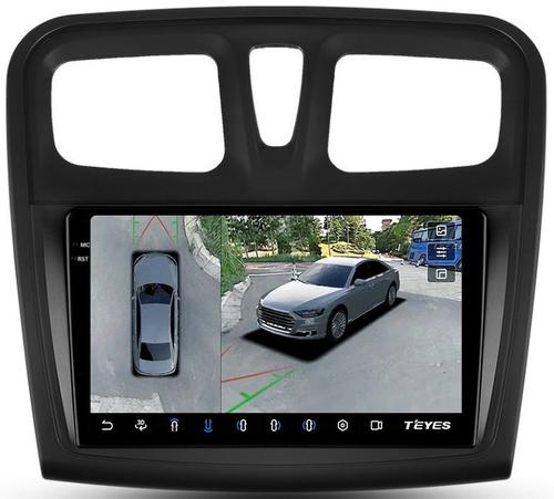 Магнитола для Renault Logan 2, Sandero 2 2014+ (рамка 9) - Teyes CC3-2K-360 на Android 10, 2K QLED, 6Гб+128Гб, CarPlay, 4G SIM-слот, 4 камеры в комплекте