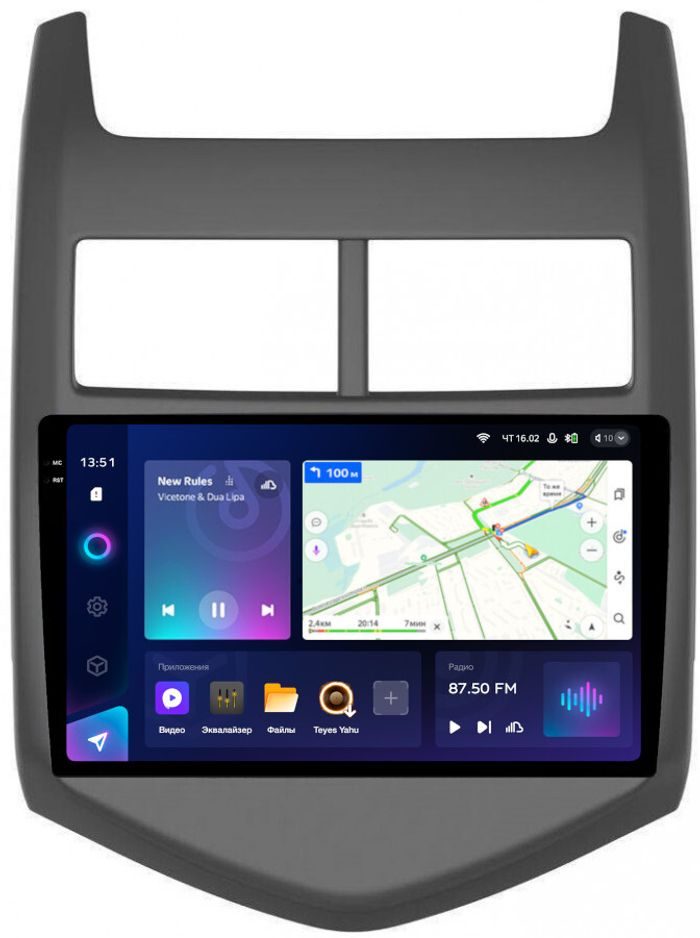 Магнитола для Chevrolet Aveo 2 2012-2015 - Teyes CC3-2K QLed Android 10, Быстрая, SIM-слот, CarPlay