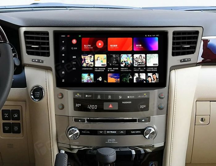 Магнитола для Lexus LX570 2007-2015 - Kuberg ZH-L1260 монитор 12.6" на Android 12, Быстрая, CarPlay, 4G SIM-слот