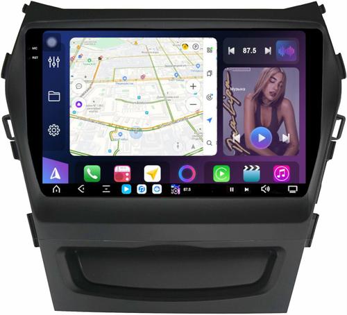 Магнитола для Hyundai Santa Fe 3 2012-2018 (климат на ШГУ) - FarCar GX209M монитор 9.5" 2K QLED на Android 14, TS20, 6+128Гб, CarPlay, 4G SIM-слот