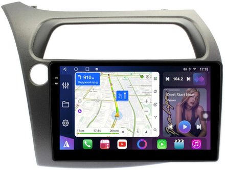 Магнитола для Honda Civic 8 хэтчбэк 2006-2011 левый руль - FarCar BM3233M монитор 9.5" QLED на Android 14, TS10, 4+32Гб, CarPlay, 4G SIM-слот