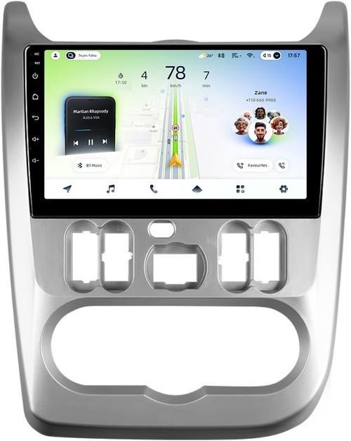 Магнитола для Renault Logan 1 2009-2014, Sandero 1 2010-2014 - Teyes CC4L монитор 9" IPS на Android 14, Быстрая, Snapdragon 662, CarPlay, 4G SIM-слот