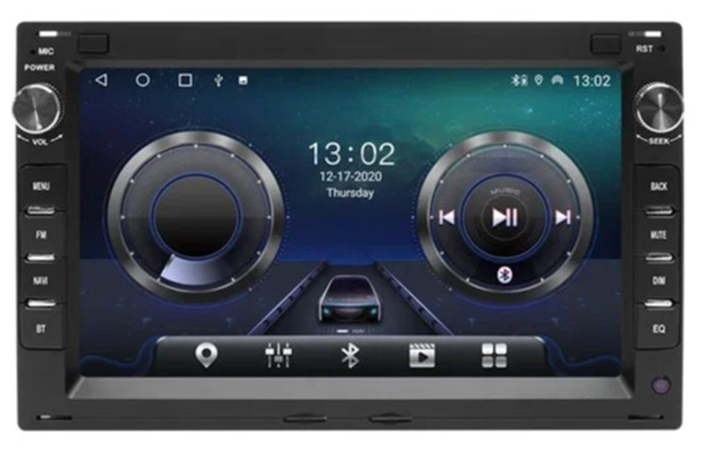 Магнитола для VW Passat B5 Golf 4 Polo 4 Bora A4 Jetta A4 Skoda Octavia A4 Fabia 1 - Kuberg MKD-7018B-S10 монитор 7" на Android 12, 4+64Гб, CarPlay, SIM-слот