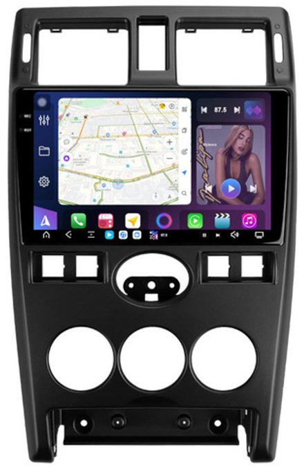Магнитола для Lada Priora 2007-2013 (рамка черная) - FarCar GX3112M монитор 9.5" 2K QLED на Android 14, TS20, 6+128Гб, CarPlay, 4G SIM-слот