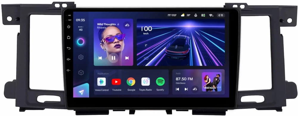 Магнитола для Nissan Patrol Y62, Infiniti QX56/QX80 2010-2017 (поддержка Bose и 360, рамка тип 1) - Teyes CC3L на Android 10, 8-ядер, CarPlay, 4G SIM-слот