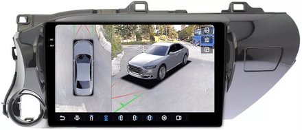 Магнитола для Toyota Hilux 8 2015-2023+ - FarCar BX588/1077M-360 монитор 10.36" 2K QLED на Android 13, 6Гб+128Гб, CarPlay, 4G SIM-слот, 4 камеры в комплекте