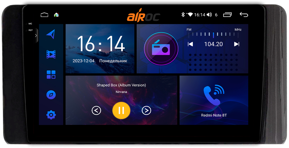 Магнитола для Volkswagen Polo, Skoda Rapid 2020+ - AIROC 2K RI-3717 Android 12, QLed+2K, ТОП процессор, 8/128Гб, CarPlay, SIM-слот